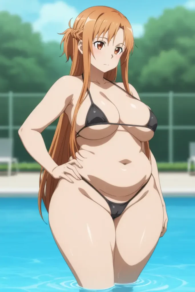 ソードアートオンラインのアスナがエッチが水着を着るエロ画像51枚目