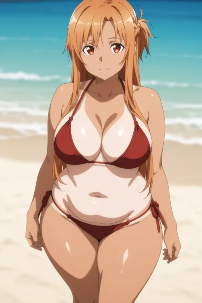 ソードアートオンラインのアスナがエッチが水着を着るエロ画像52枚目