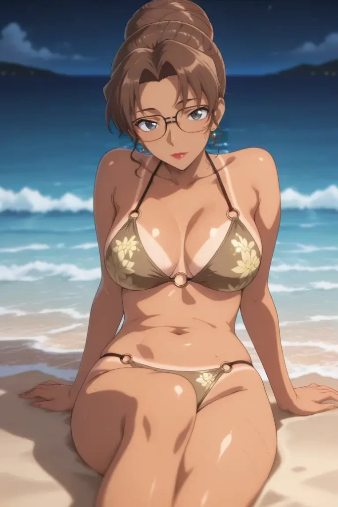 名探偵コナンの妃英理が水着グラビアにチャレンジするエロ画像65枚目