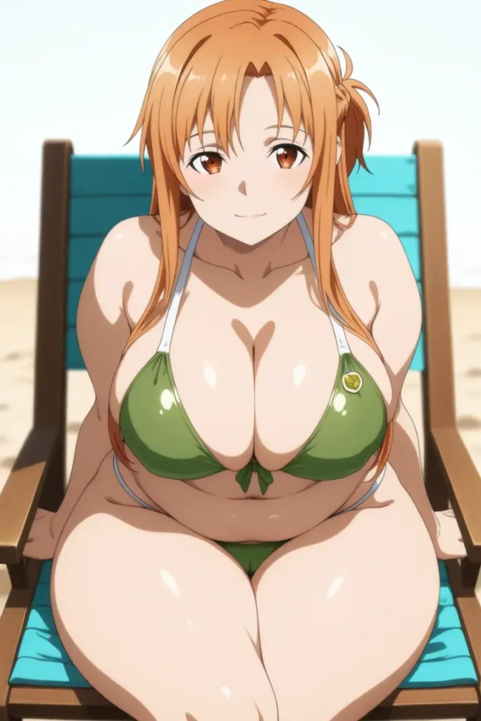 ソードアートオンラインのアスナがエッチが水着を着るエロ画像84枚目