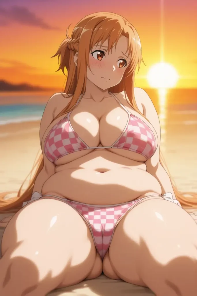 ソードアートオンラインのアスナがエッチが水着を着るエロ画像87枚目