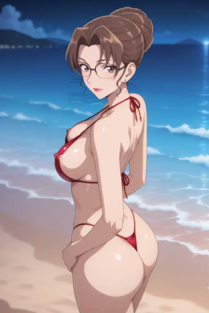 名探偵コナンの妃英理が水着グラビアにチャレンジするエロ画像88枚目