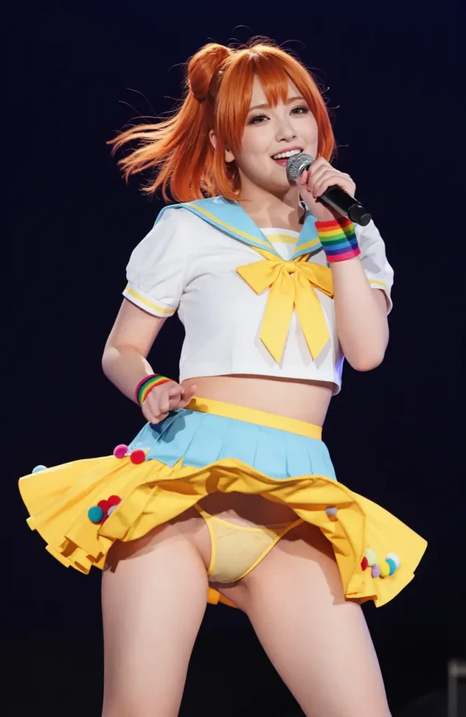 アイドルがステージでパンチラするエロ画像1枚目