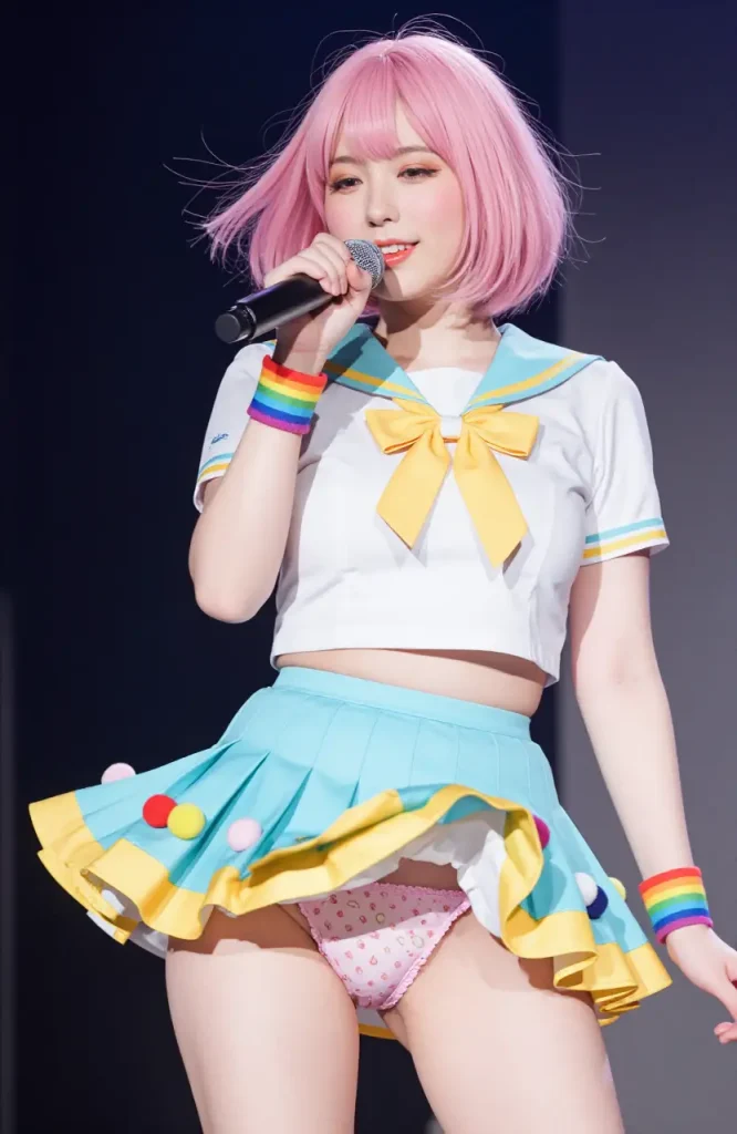 アイドルがステージでパンチラするエロ画像4枚目