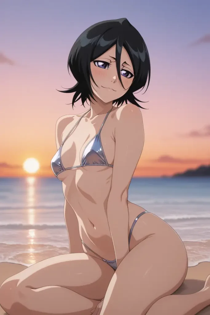 BLEACHのルキアがエッチな水着を着るエロ画像8枚目