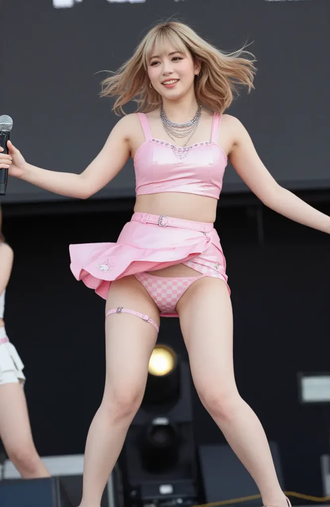 アイドルがステージでパンチラするエロ画像8枚目