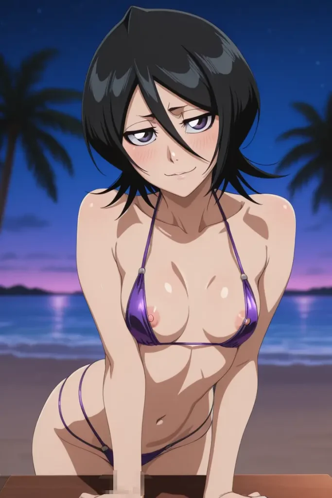 BLEACHのルキアがエッチな水着を着るエロ画像9枚目
