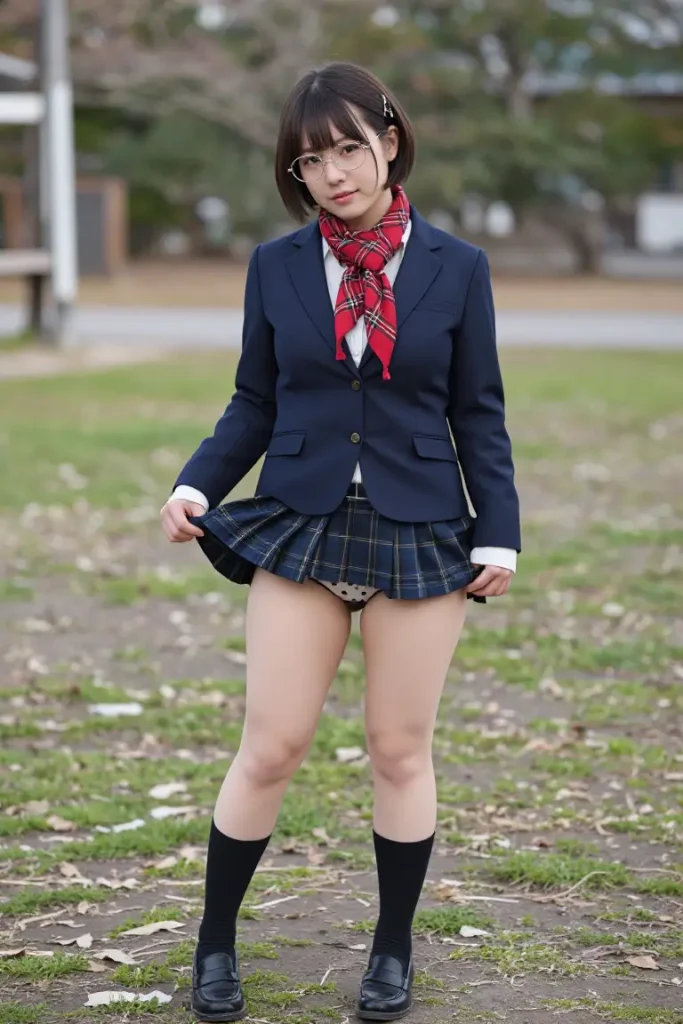 女子高生がスカートたくし上げでパンティー見せてくれるエロ画像100枚目