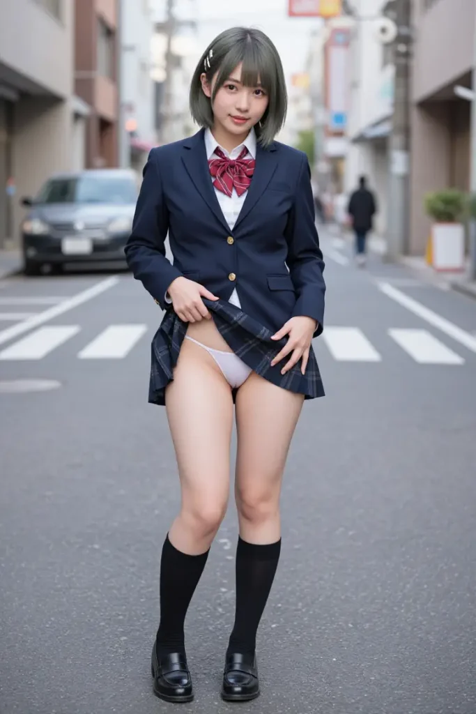 女子高生がスカートたくし上げでパンティー見せてくれるエロ画像109枚目