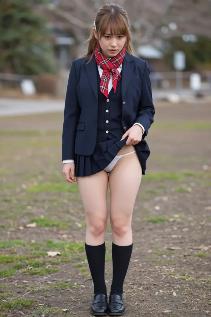 女子高生がスカートたくし上げでパンティー見せてくれるエロ画像133枚目