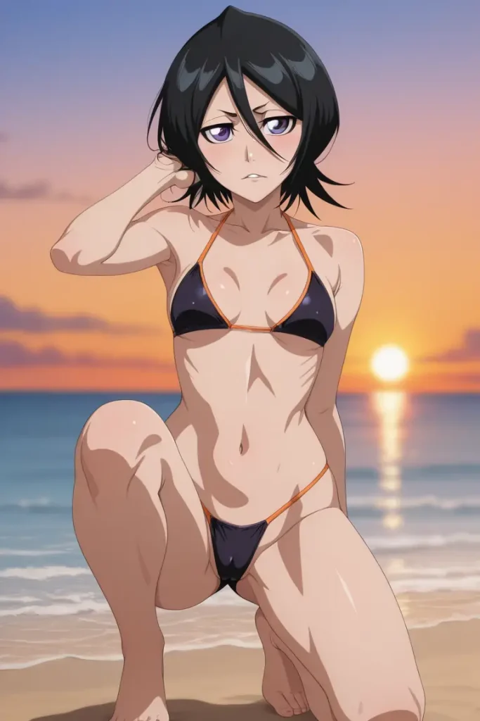 BLEACHのルキアがエッチな水着を着るエロ画像134枚目