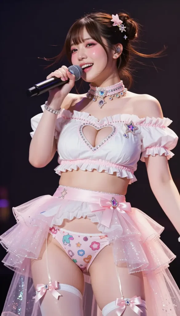 アイドルがステージでパンチラするエロ画像13枚目