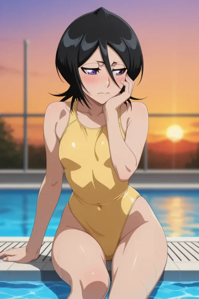 BLEACHのルキアがエッチな水着を着るエロ画像16枚目