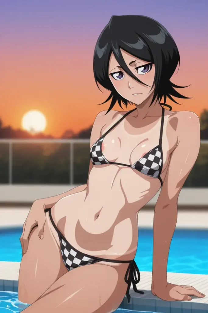 BLEACHのルキアがエッチな水着を着るエロ画像20枚目