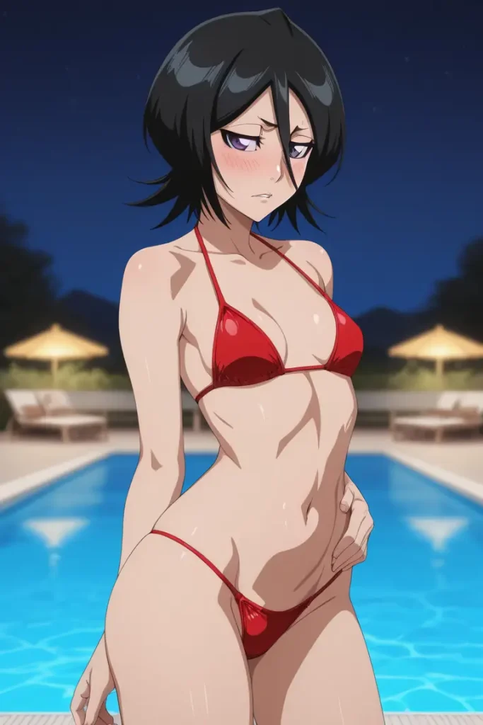 BLEACHのルキアがエッチな水着を着るエロ画像21枚目
