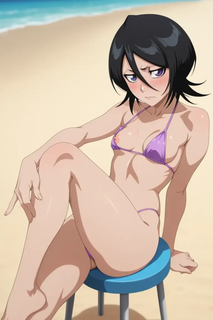 BLEACHのルキアがエッチな水着を着るエロ画像34枚目