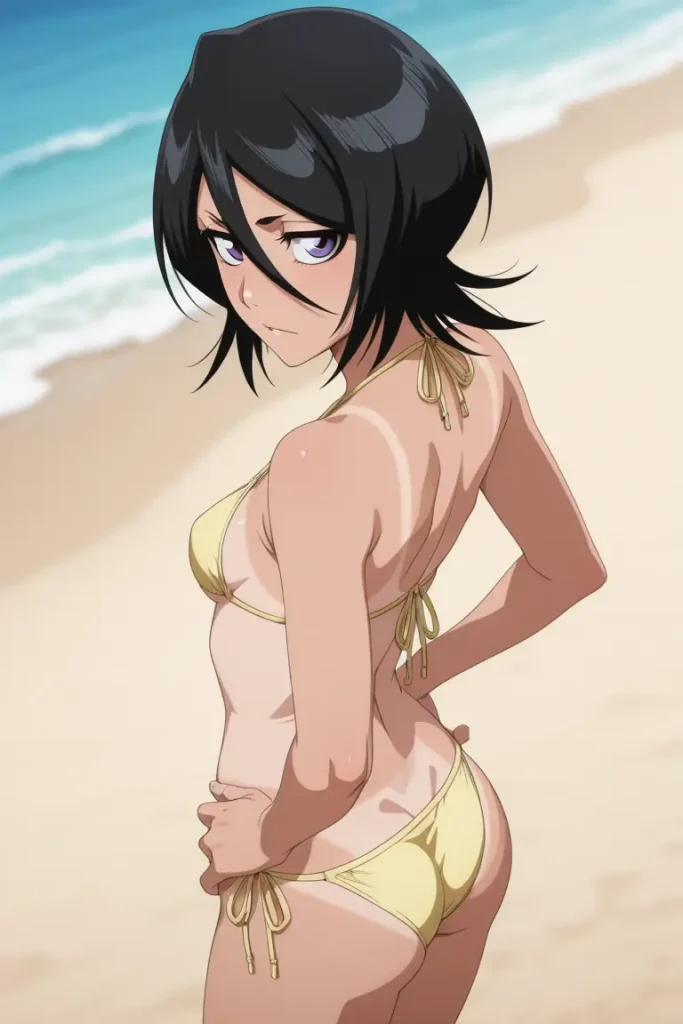 BLEACHのルキアがエッチな水着を着るエロ画像35枚目