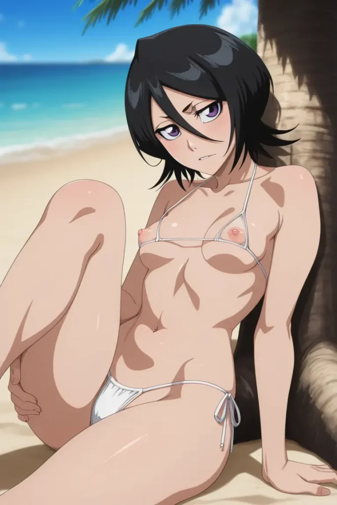 BLEACHのルキアがエッチな水着を着るエロ画像48枚目