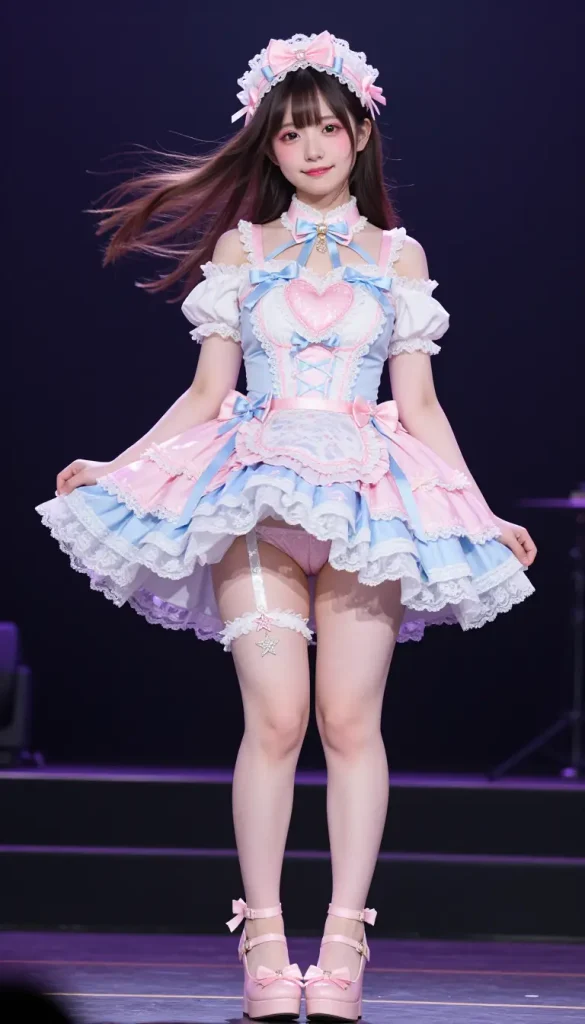 アイドルがステージでパンチラするエロ画像50枚目