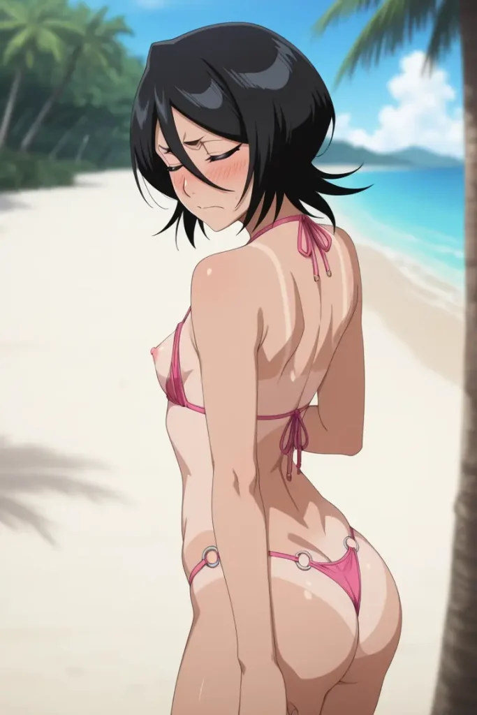 BLEACHのルキアがエッチな水着を着るエロ画像53枚目