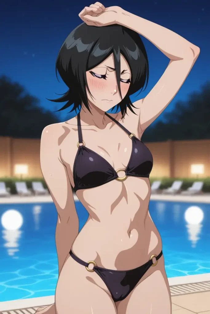 BLEACHのルキアがエッチな水着を着るエロ画像56枚目