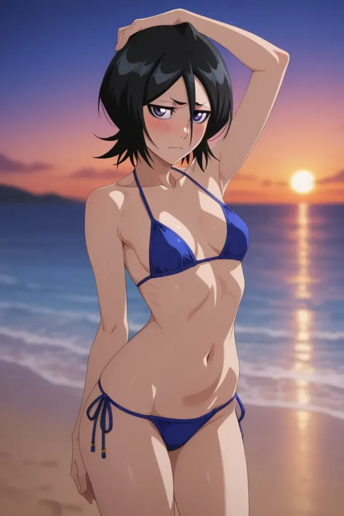 BLEACHのルキアがエッチな水着を着るエロ画像60枚目