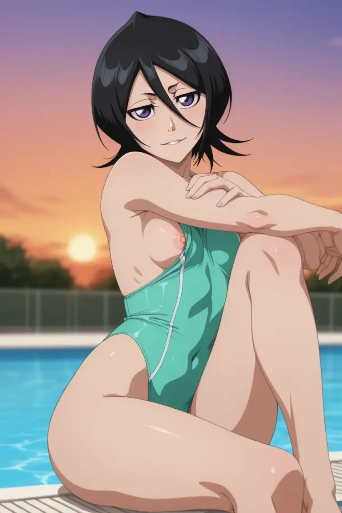 BLEACHのルキアがエッチな水着を着るエロ画像64枚目