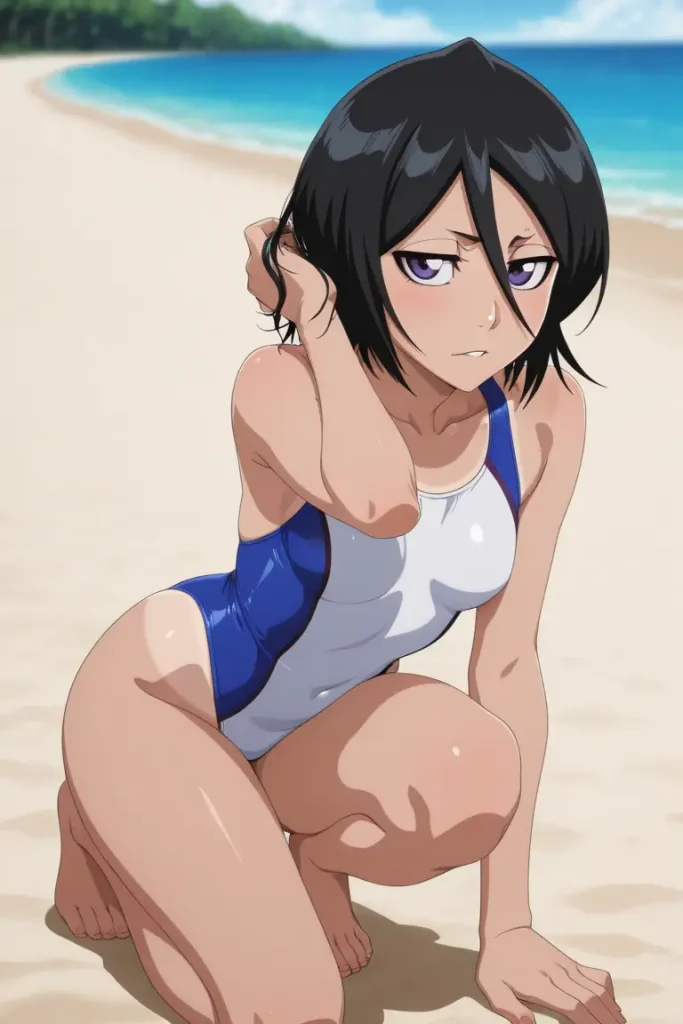 BLEACHのルキアがエッチな水着を着るエロ画像67枚目