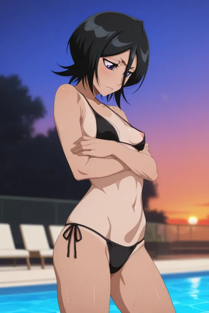 BLEACHのルキアがエッチな水着を着るエロ画像80枚目