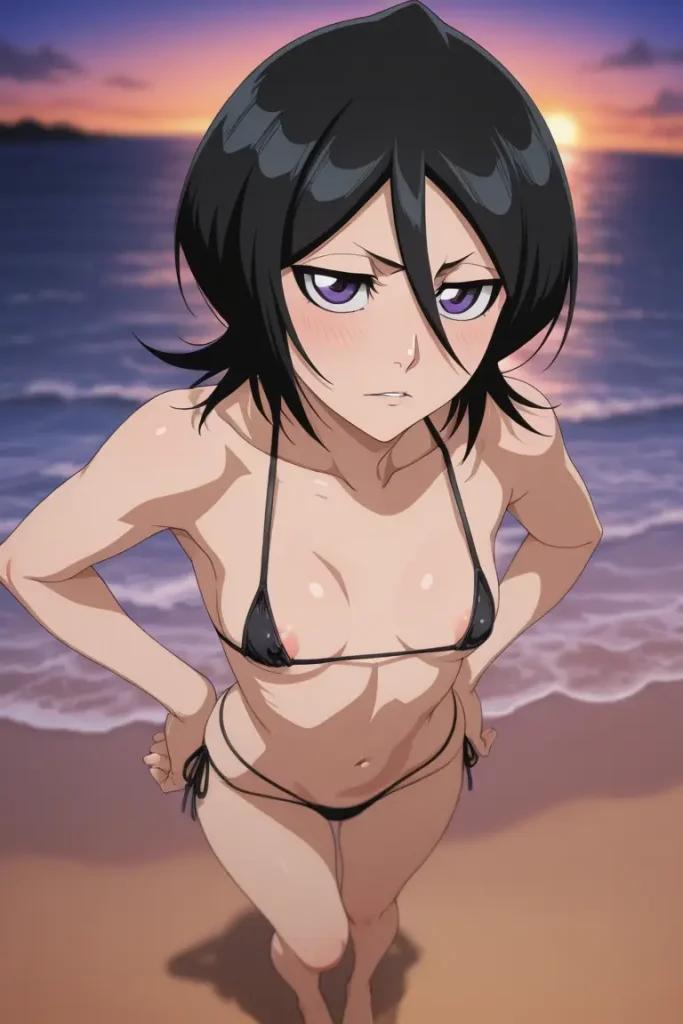 BLEACHのルキアがエッチな水着を着るエロ画像82枚目