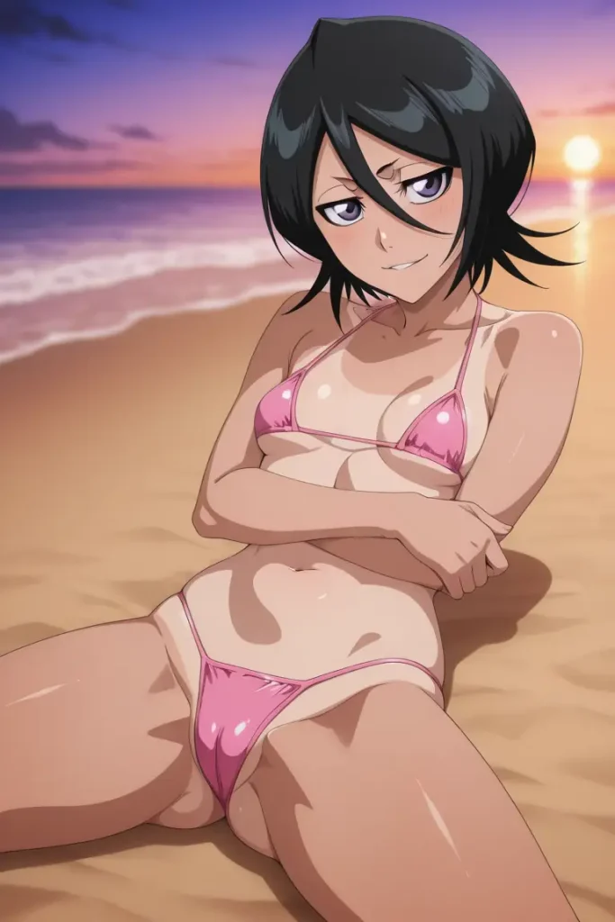 BLEACHのルキアがエッチな水着を着るエロ画像89枚目