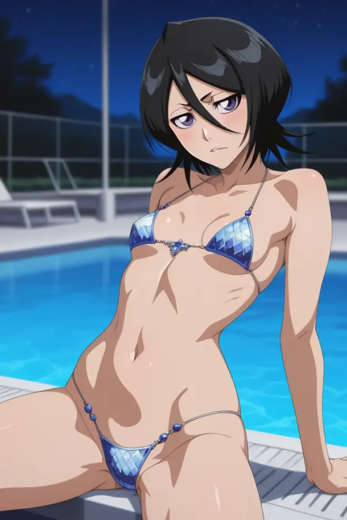 BLEACHのルキアがエッチな水着を着るエロ画像93枚目