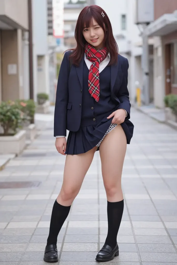 女子高生がスカートたくし上げでパンティー見せてくれるエロ画像95枚目